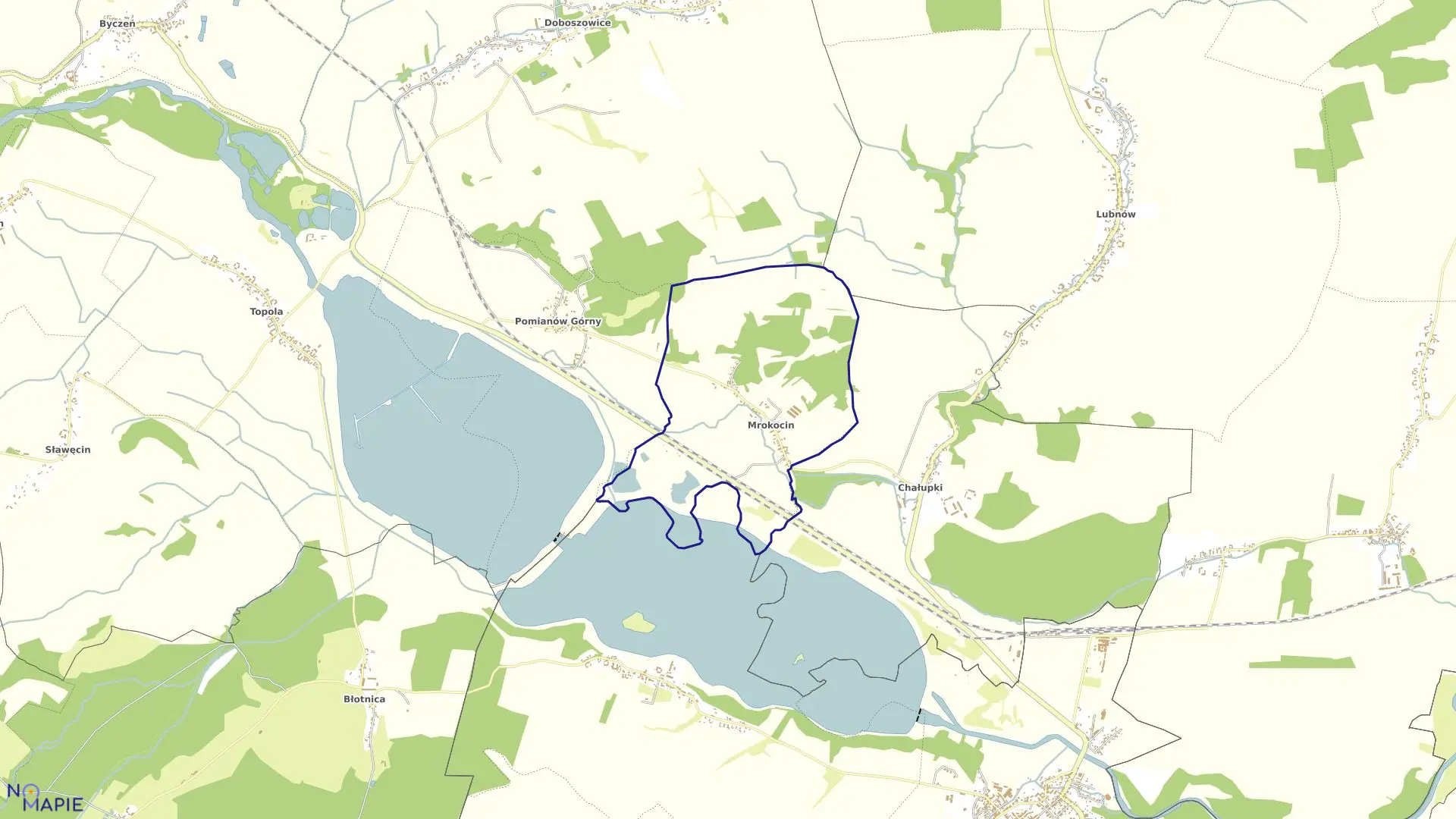 Mapa obrębu Mrokocin w gminie Kamieniec Ząbkowicki