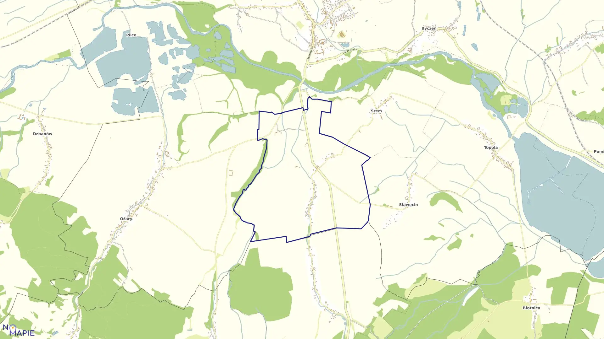 Mapa obrębu Sosnowa w gminie Kamieniec Ząbkowicki